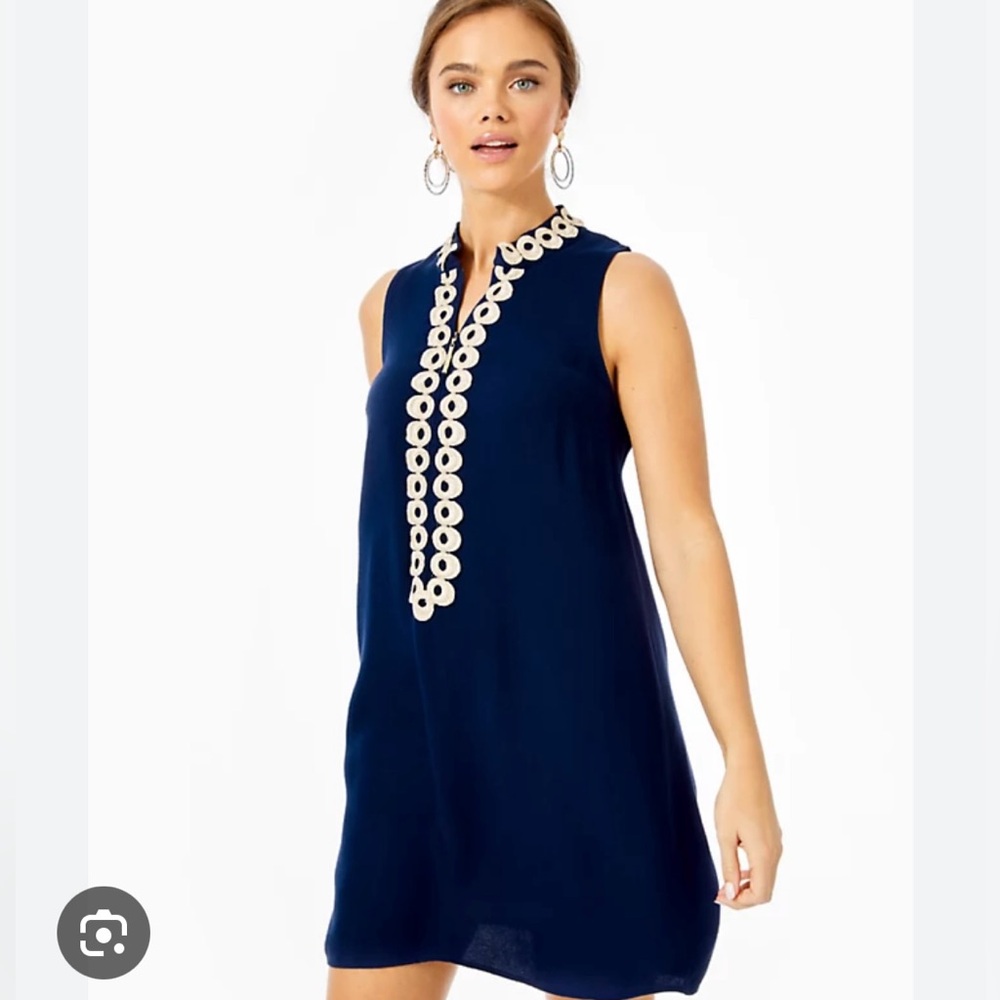 Lilly Pulitzer Jane Shift, Navy Blue, Size 8